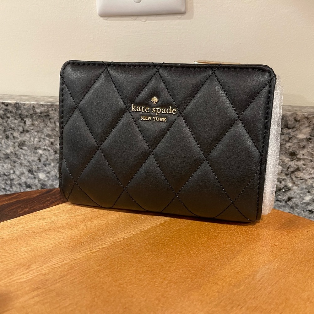 BRAND NEW ! Kate Spade black quilted wallet